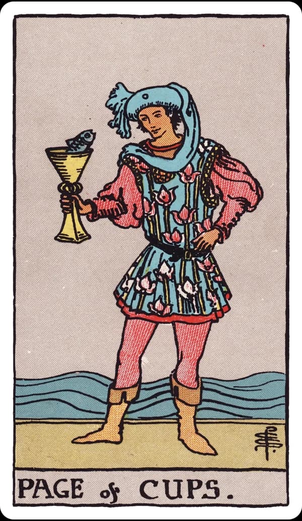 ไพ่ เพจแห่งถ้วย (Page of Cups)